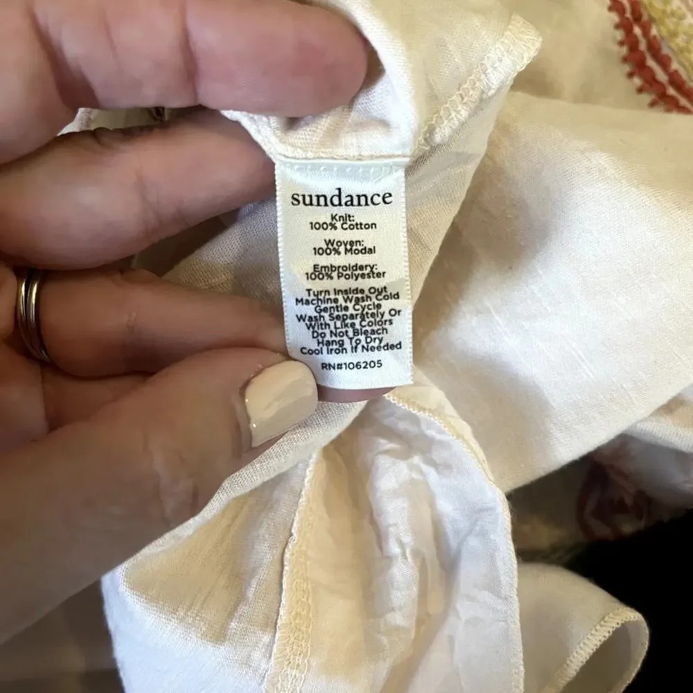 Sundance Embroidered Tunic Top Size Medium - Picture 9 of 9